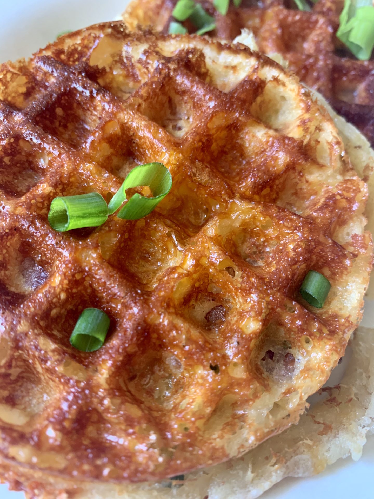 Savory Bacon Cheese Chive Waffles A Comfy Kitchen